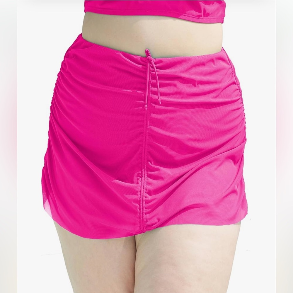 High Waist Ruched Swim Short Tummy Control Full Coverage Swimsuit Swim Skirt